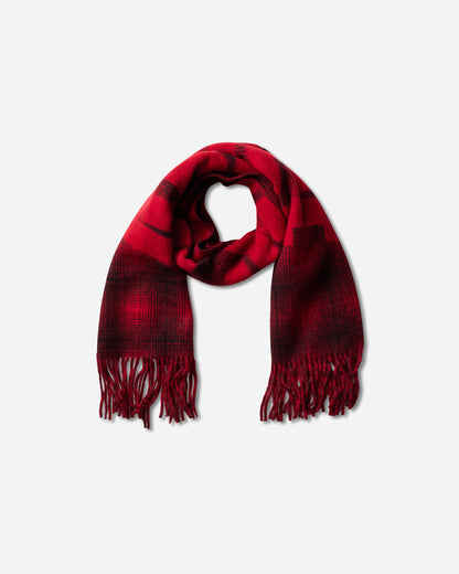 Aries Press Gothic Checked Wool Scarf Red Gloves and Scarves Scarves and Warmneck AR9011406 Red