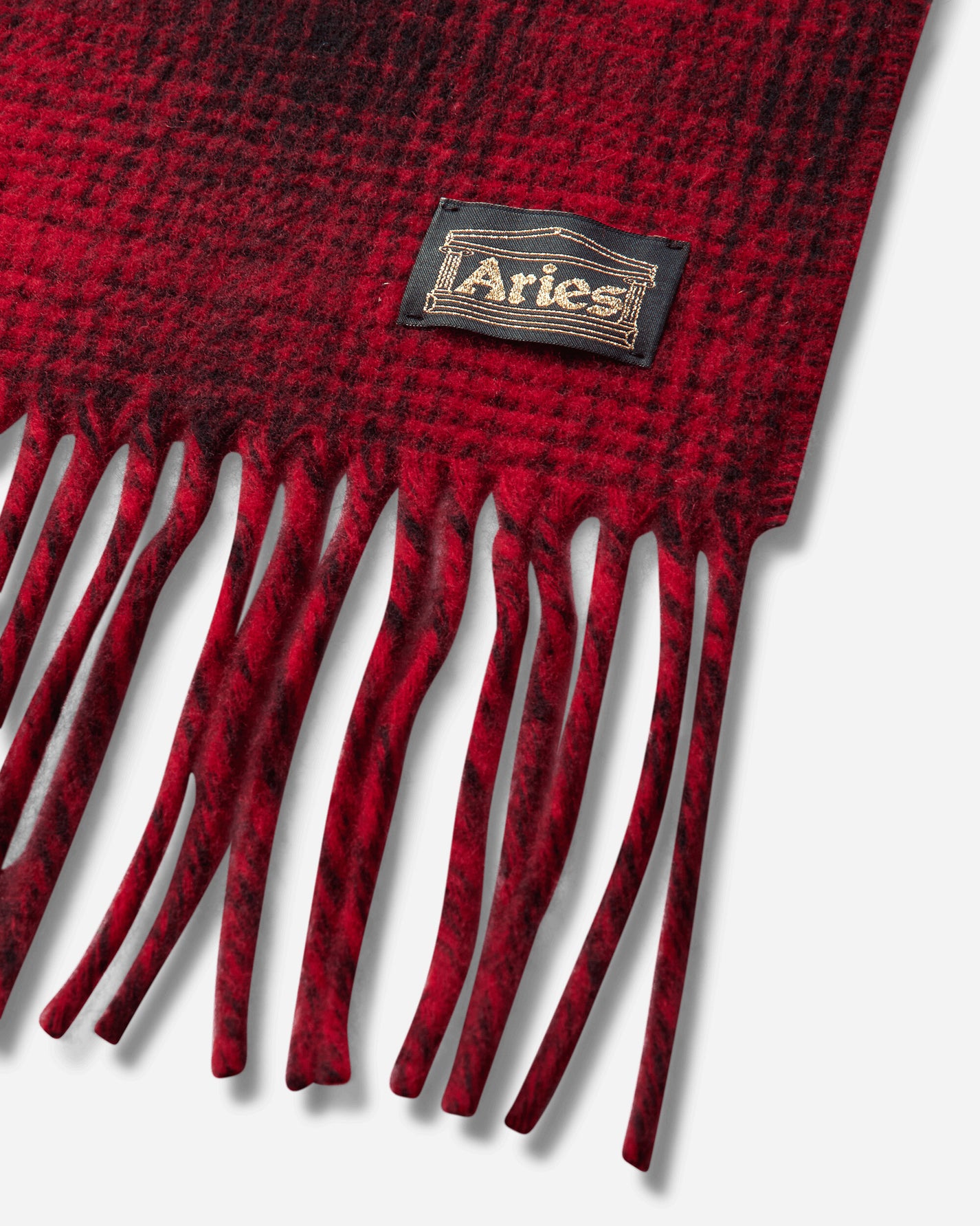 Aries Press Gothic Checked Wool Scarf Red Gloves and Scarves Scarves and Warmneck AR9011406 Red