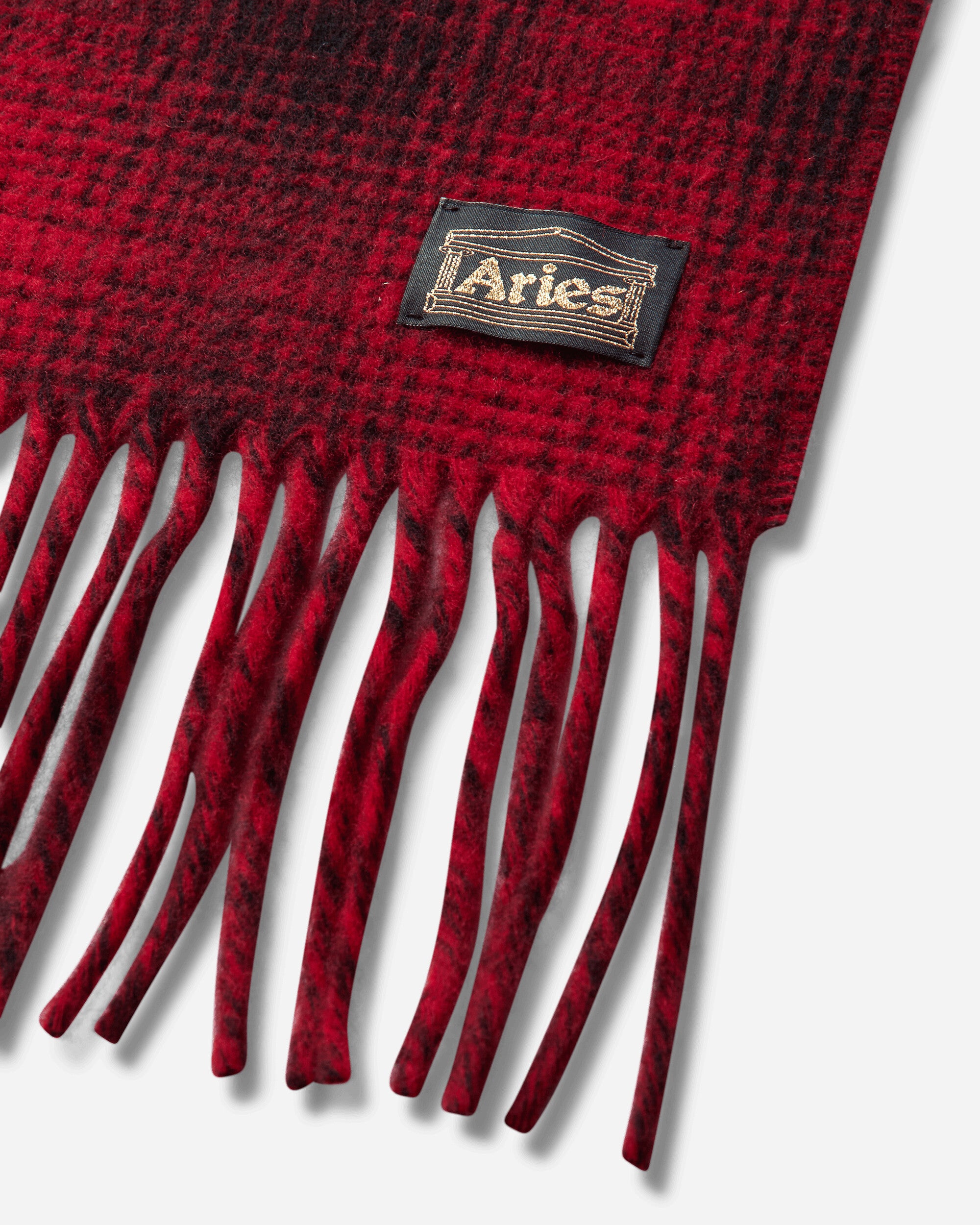 Aries Press Gothic Checked Wool Scarf Red Gloves and Scarves Scarves and Warmneck AR9011406 Red