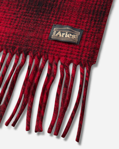 Aries Press Gothic Checked Wool Scarf Red Gloves and Scarves Scarves and Warmneck AR9011406 Red