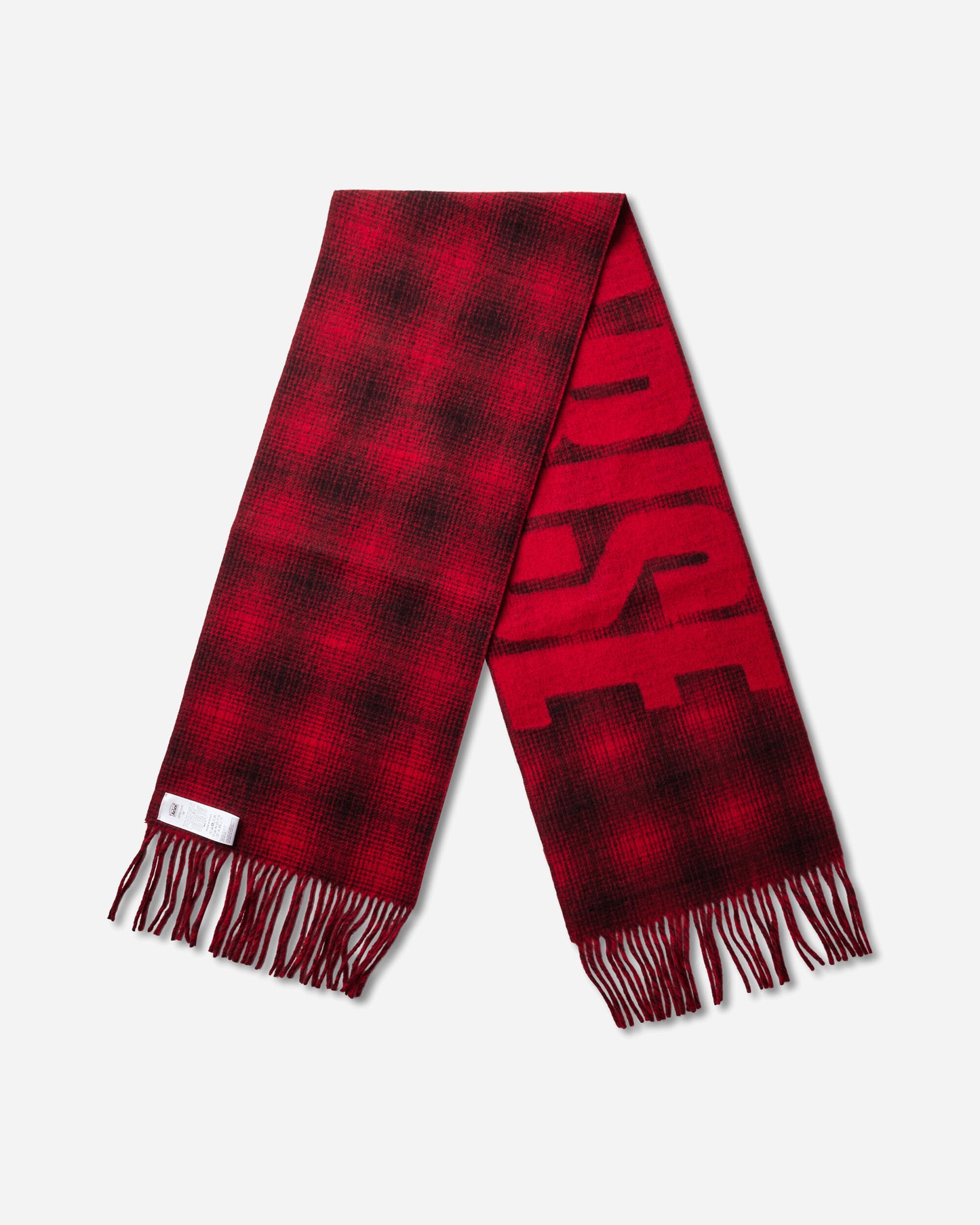 Aries Press Gothic Checked Wool Scarf Red Gloves and Scarves Scarves and Warmneck AR9011406 Red