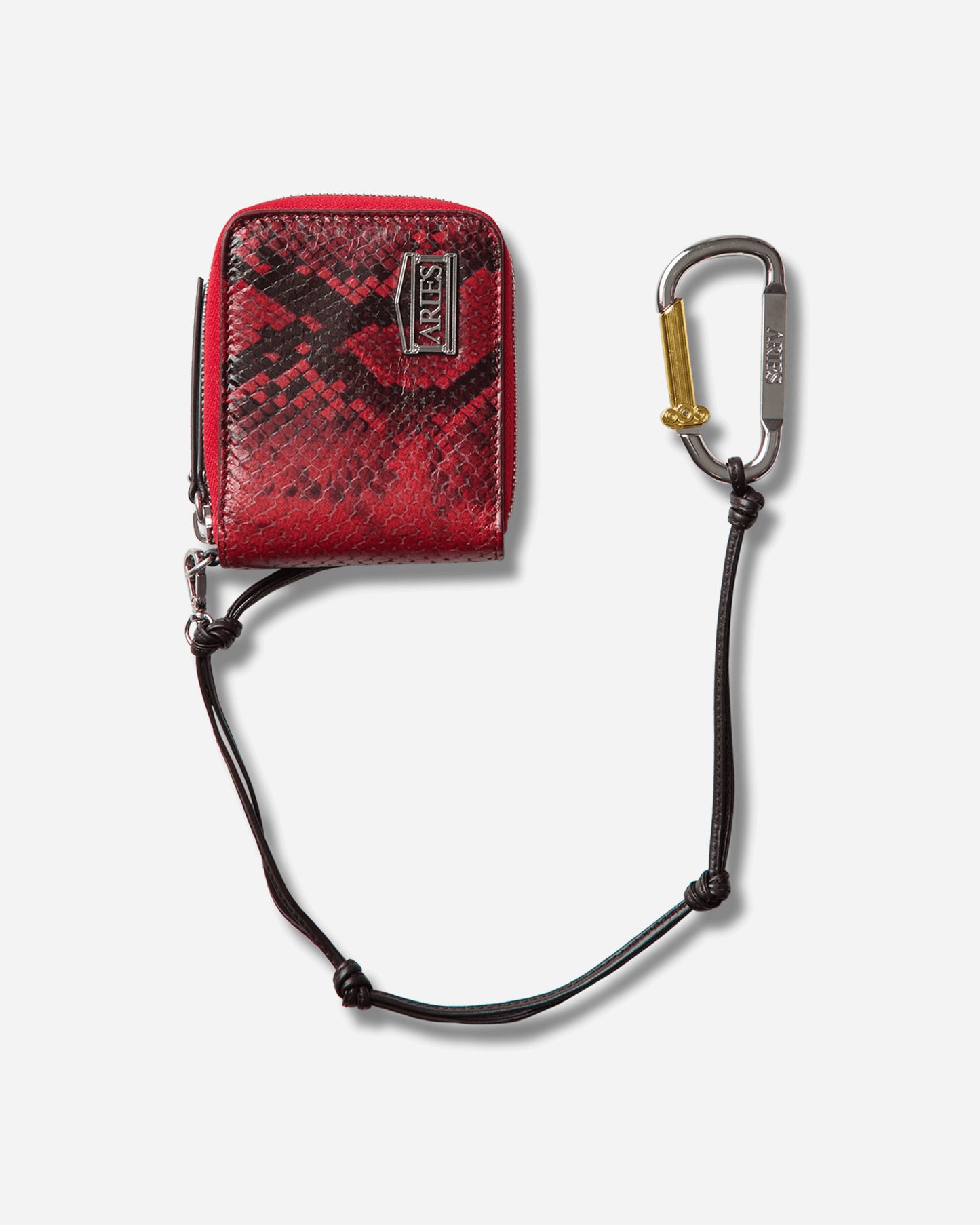 Aries Snake Print Leather Bobby Wallet Red Wallets and Cardholders Wallets AR1001606 Red