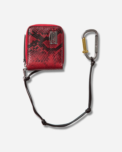 Aries Snake Print Leather Bobby Wallet Red Wallets and Cardholders Wallets AR1001606 Red
