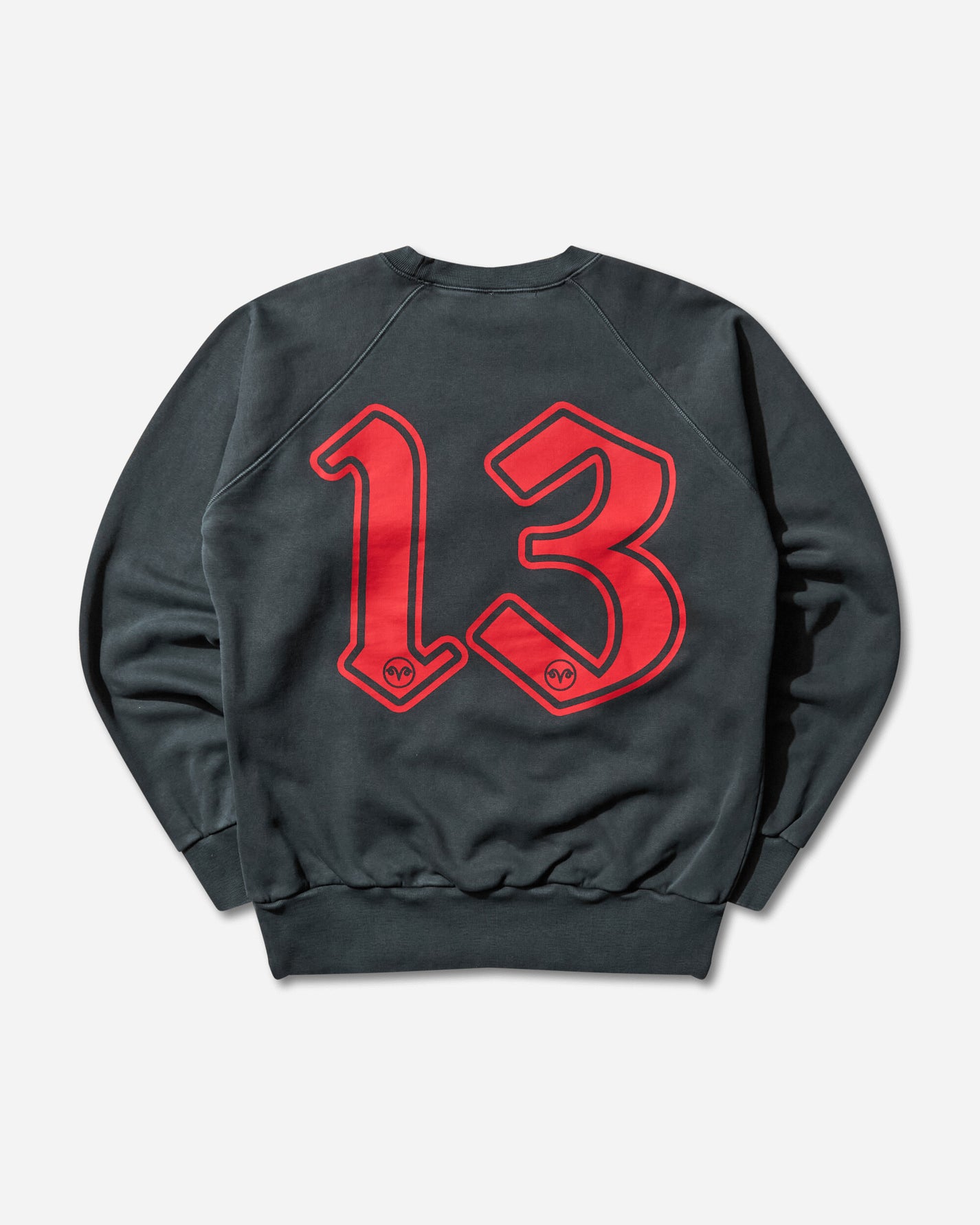 Aries Faded Supportive Finger Raglan Sweat Black Sweatshirts Crewneck AR2002104 Black