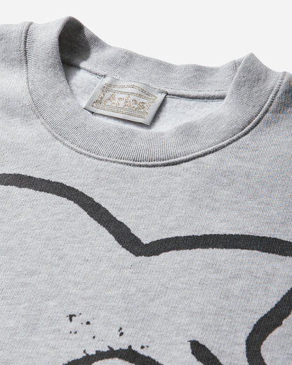 Aries Meowharishi Embroidered Sweat Grey Marl Sweatshirts Fleece AR2000505 GREYMARL