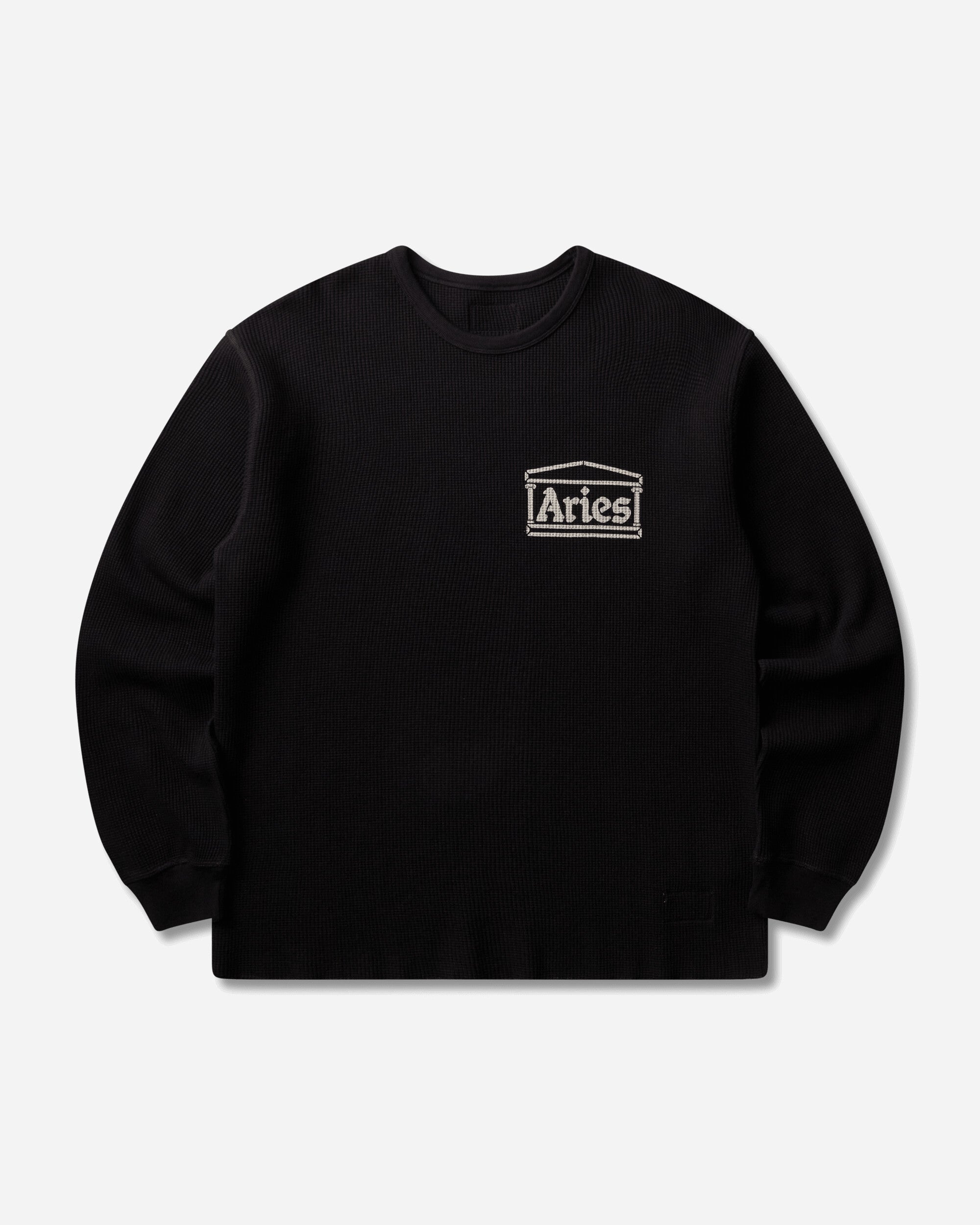 Aries Reversible Barbed Love Temple Waffle Ls Tee Black T-Shirts Longsleeve AR4066606 Black