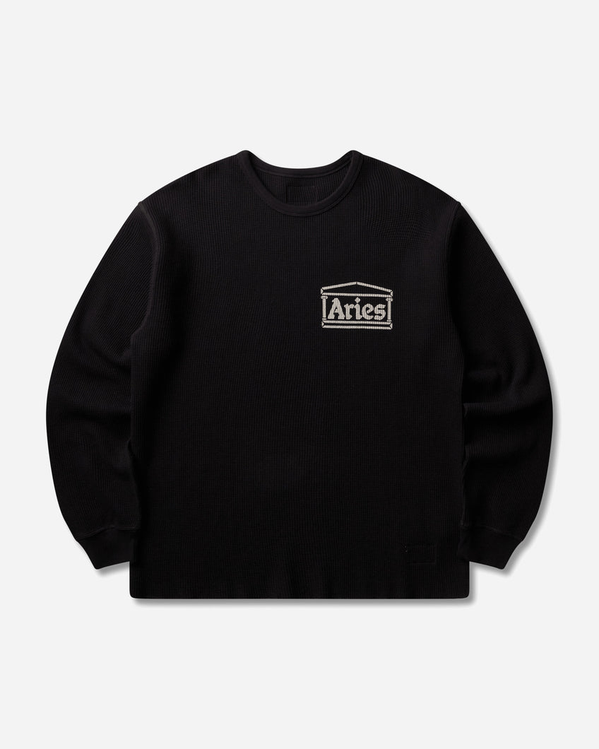 Aries Reversible Barbed Love Temple Waffle Ls Tee Black T-Shirts Longsleeve AR4066606 Black