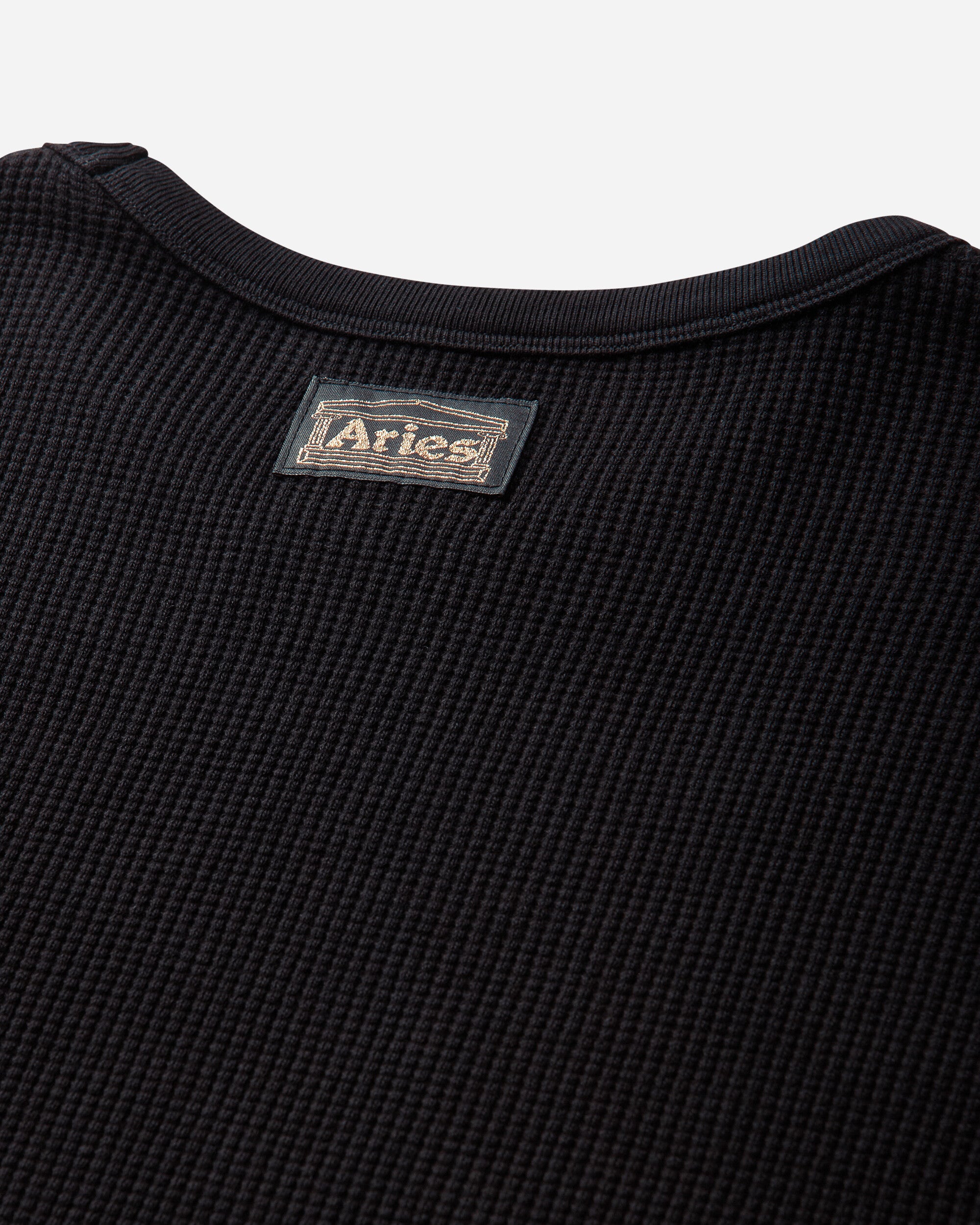 Aries Reversible Barbed Love Temple Waffle Ls Tee Black T-Shirts Longsleeve AR4066606 Black