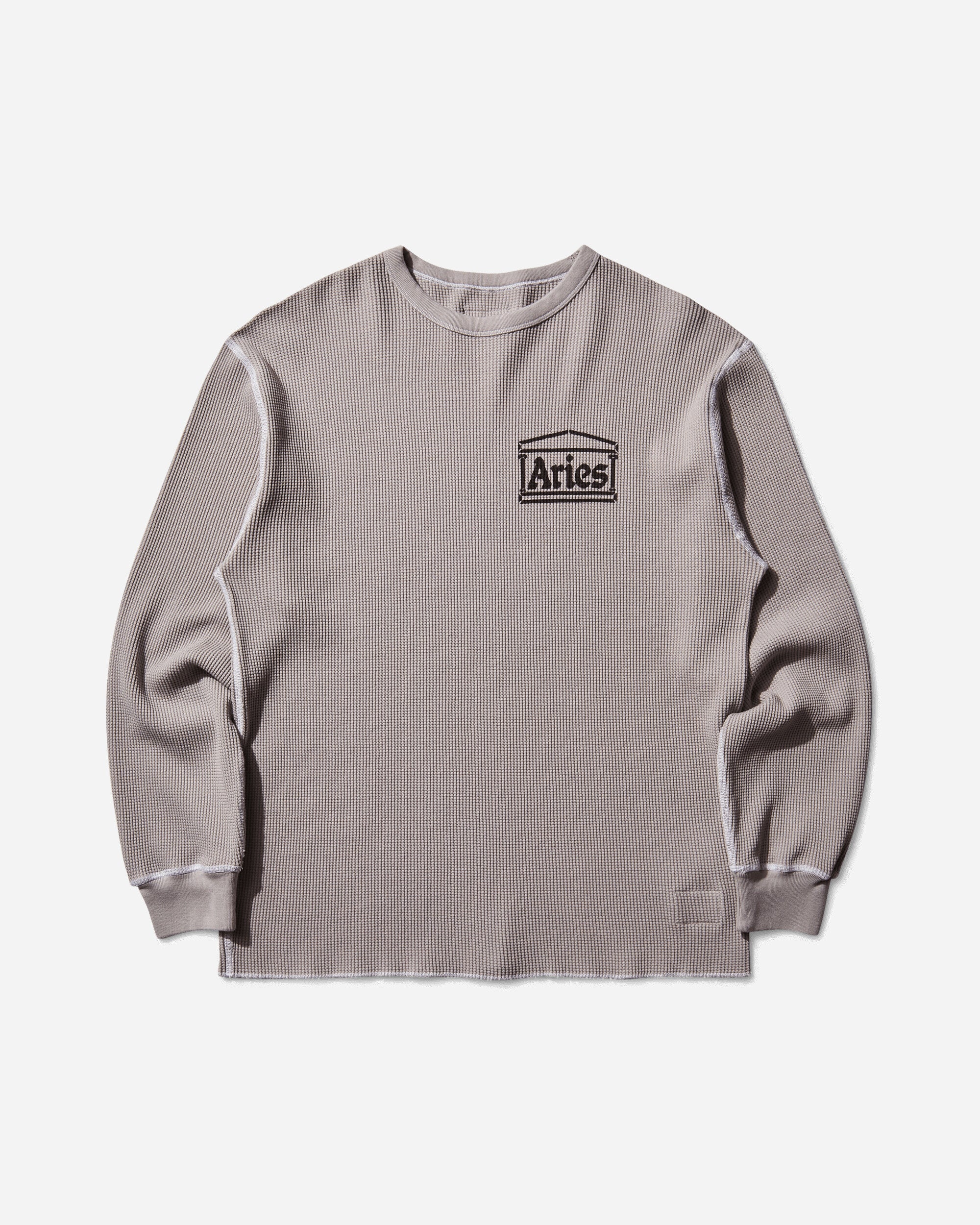 Aries Reversible Temple Waffle Ls Tee Grey T-Shirts Longsleeve AR4066604 Grey