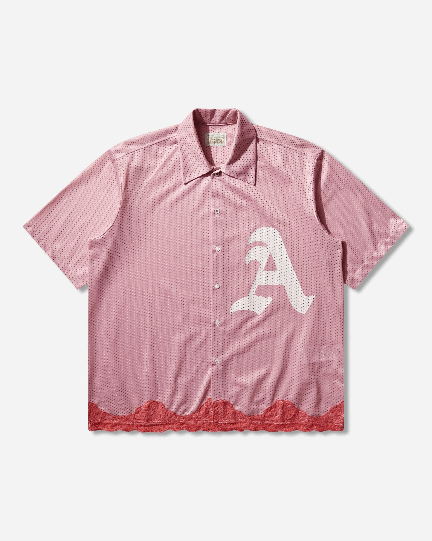 Aries Gothic Lace Airtex Hawaiian Shirt Pink Shirts Longsleeve Shirt AR4081205 PINK