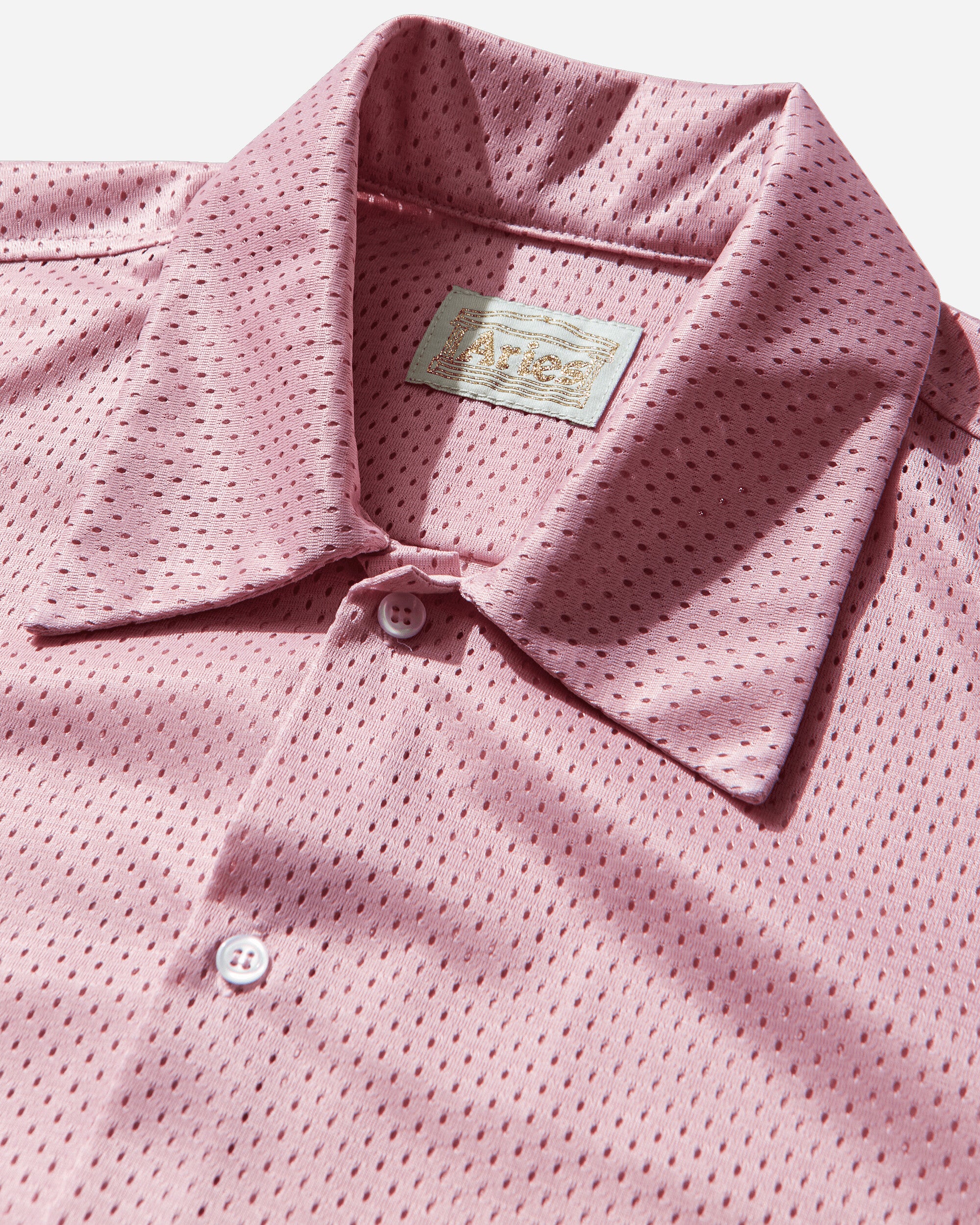 Aries Gothic Lace Airtex Hawaiian Shirt Pink Shirts Longsleeve Shirt AR4081205 PINK