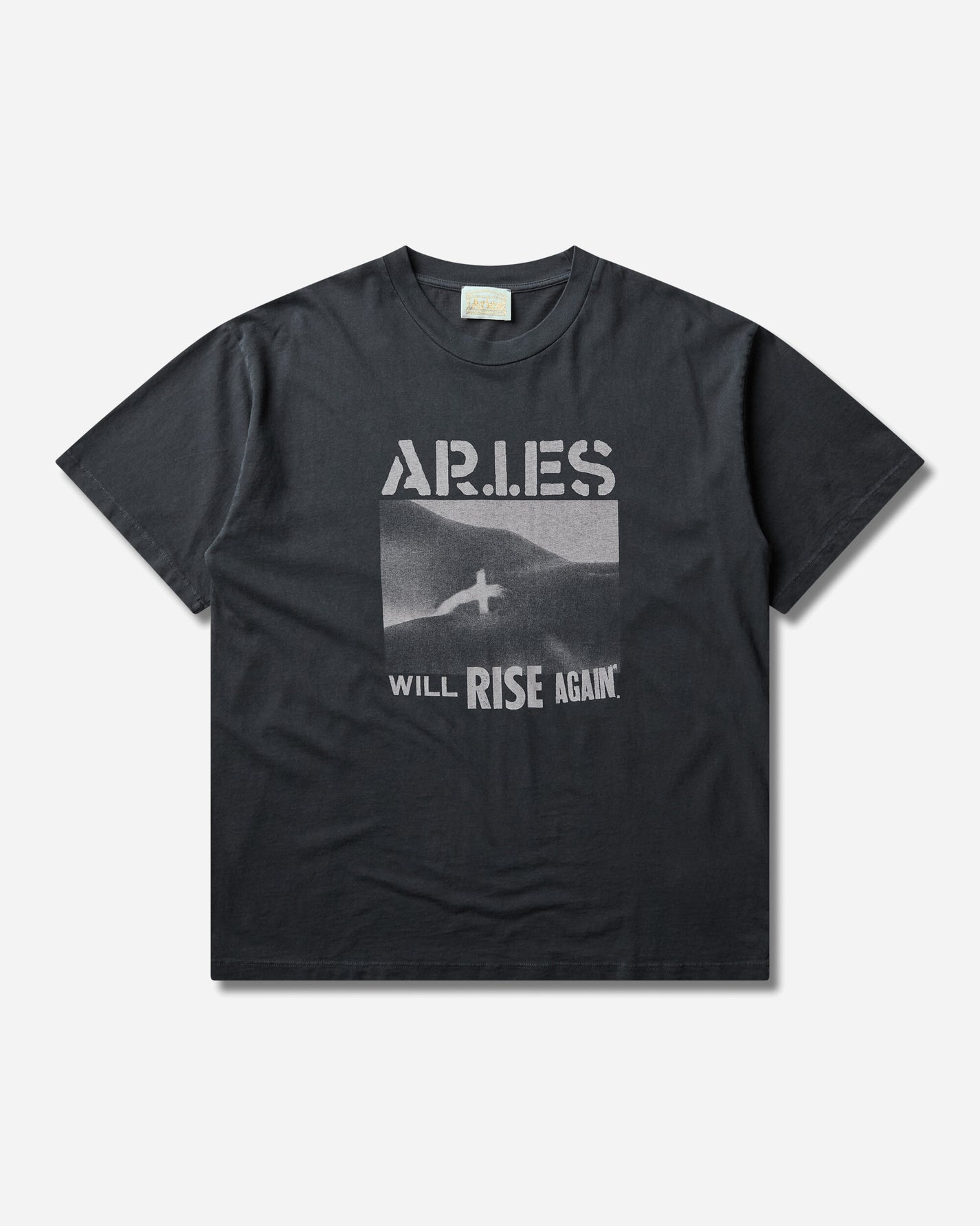 Aries Faded Will Rise Again Ss Tee Black T-Shirts Shortsleeve AR6000406 Black