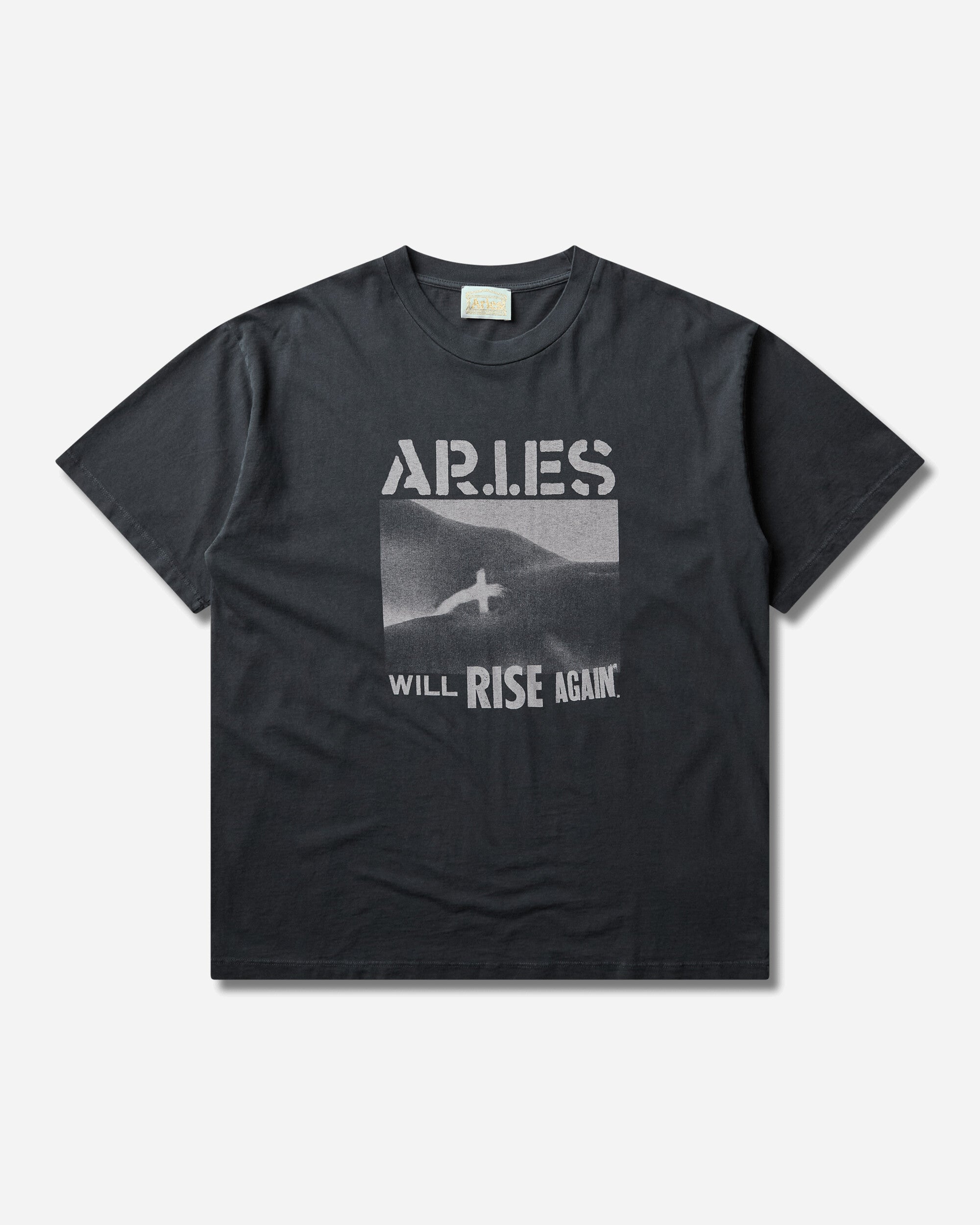 Aries Faded Will Rise Again Ss Tee Black T-Shirts Shortsleeve AR6000406 Black