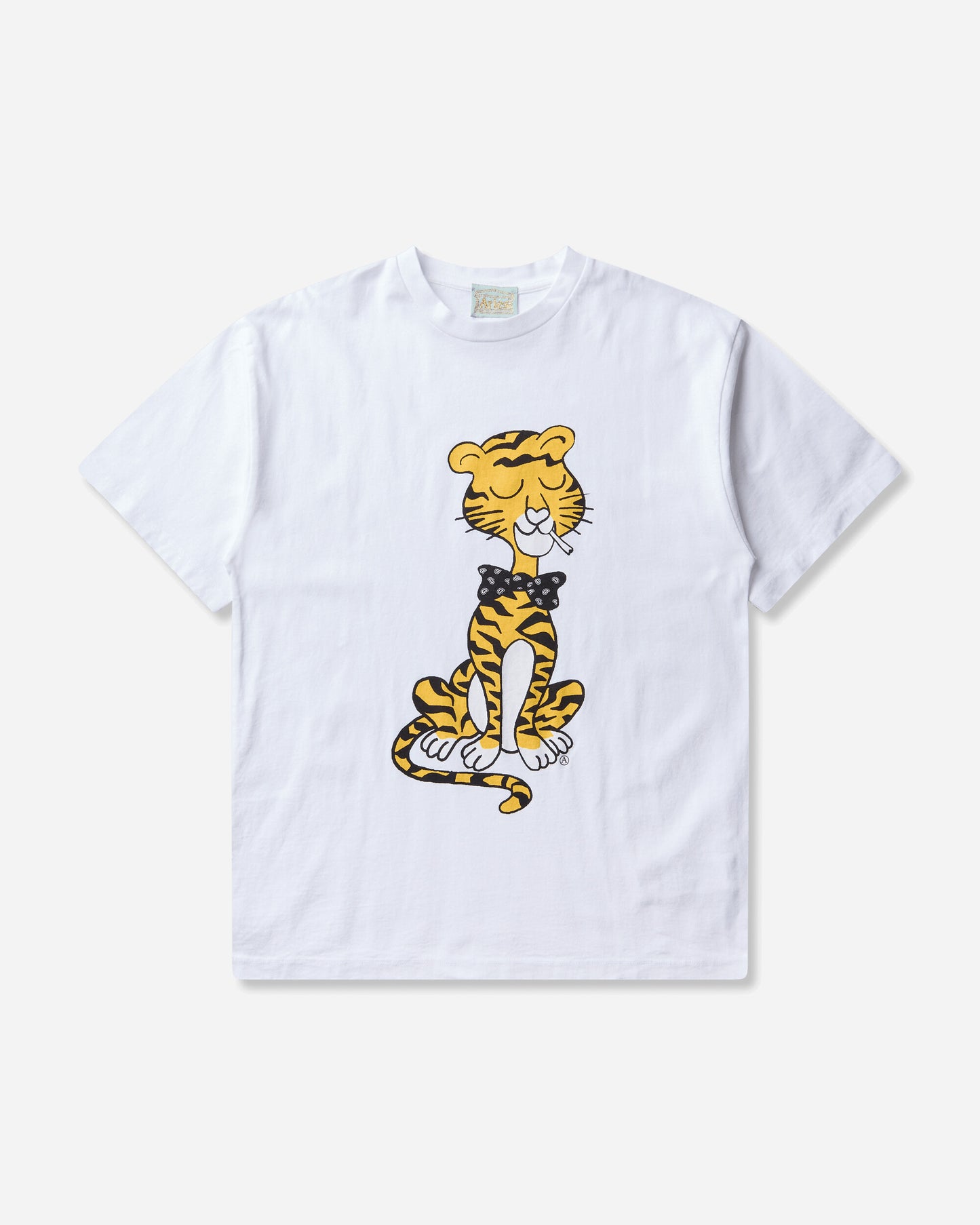 Aries Smoking Tiger Ss Tee White T-Shirts Shortsleeve AR6000606 White