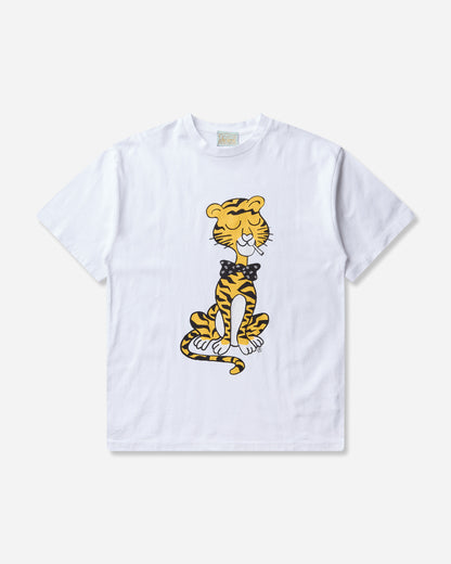 Aries Smoking Tiger Ss Tee White T-Shirts Shortsleeve AR6000606 White