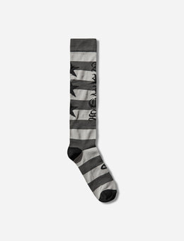 Aries Stripey Knee High Socks Black Underwear Socks AR0005105 BLACK