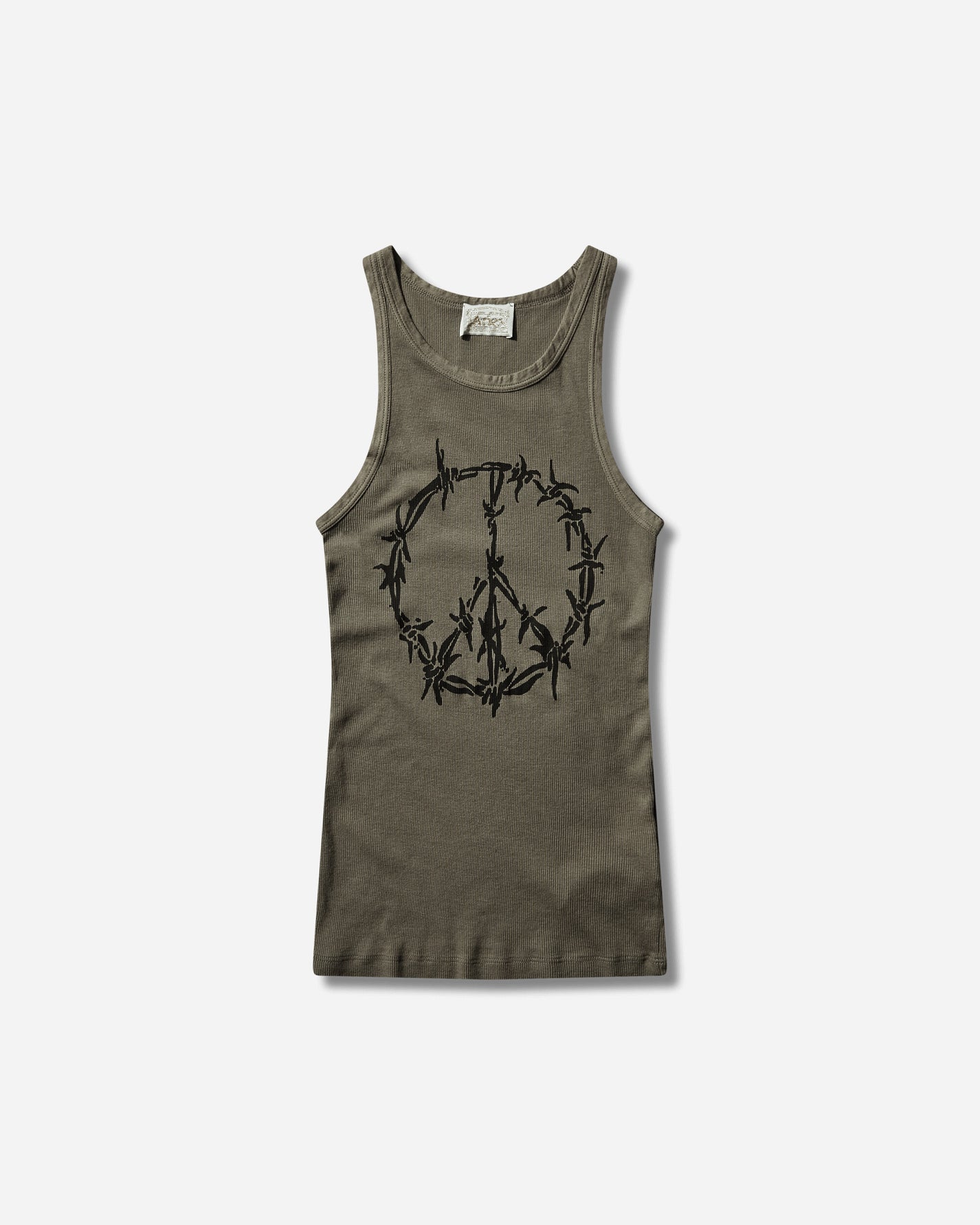 Aries Barbed Peace Lightweight Vest Olive T-Shirts Top AR4090105 OLIVE