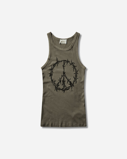 Aries Barbed Peace Lightweight Vest Olive T-Shirts Top AR4090105 OLIVE