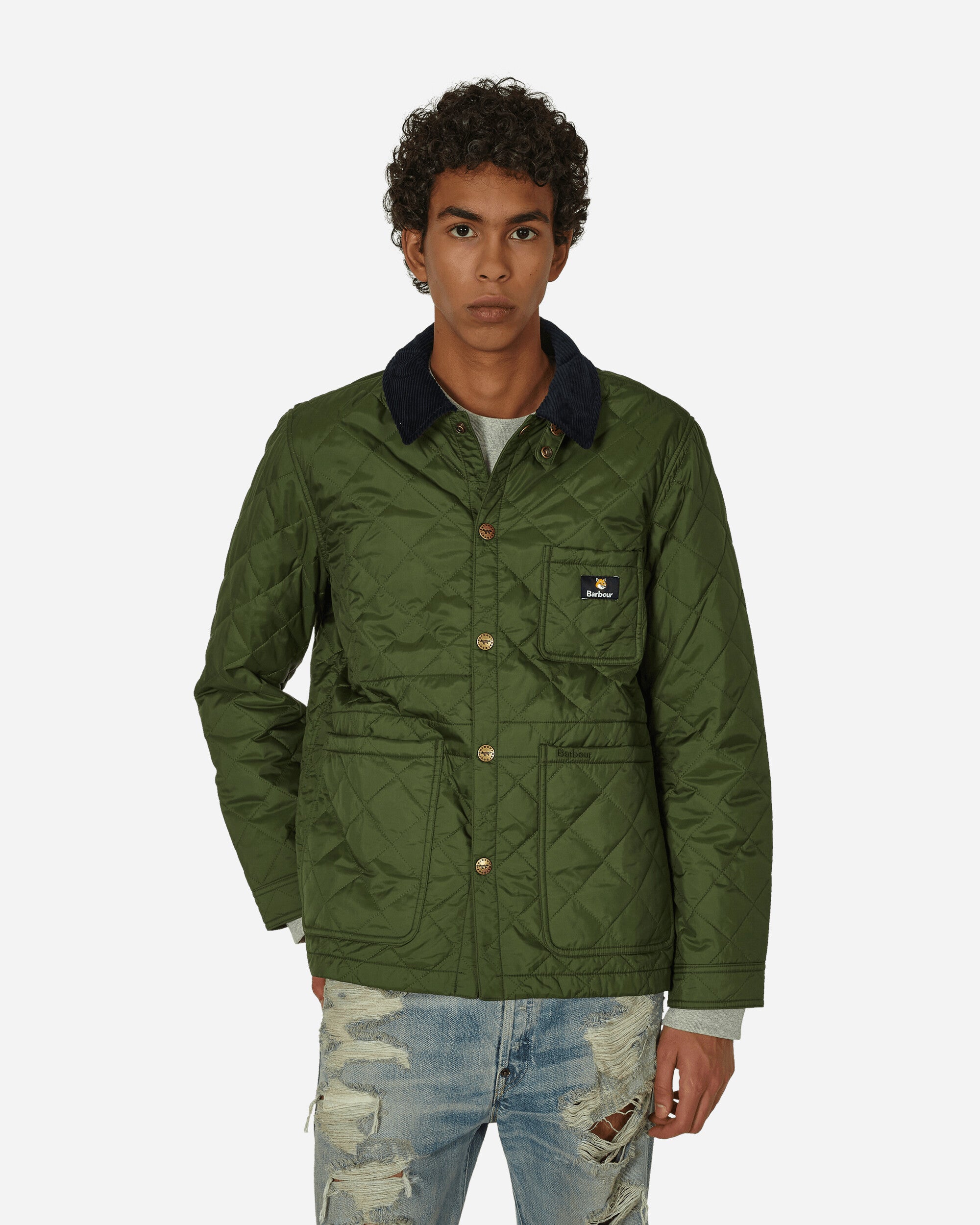 Maison Kitsuné Kenning Quilted Jacket Green