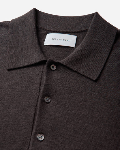 Berner Kühl Polo 16Gg Wool Chocolate Knitwears Sweaters 4-30K19 066 
