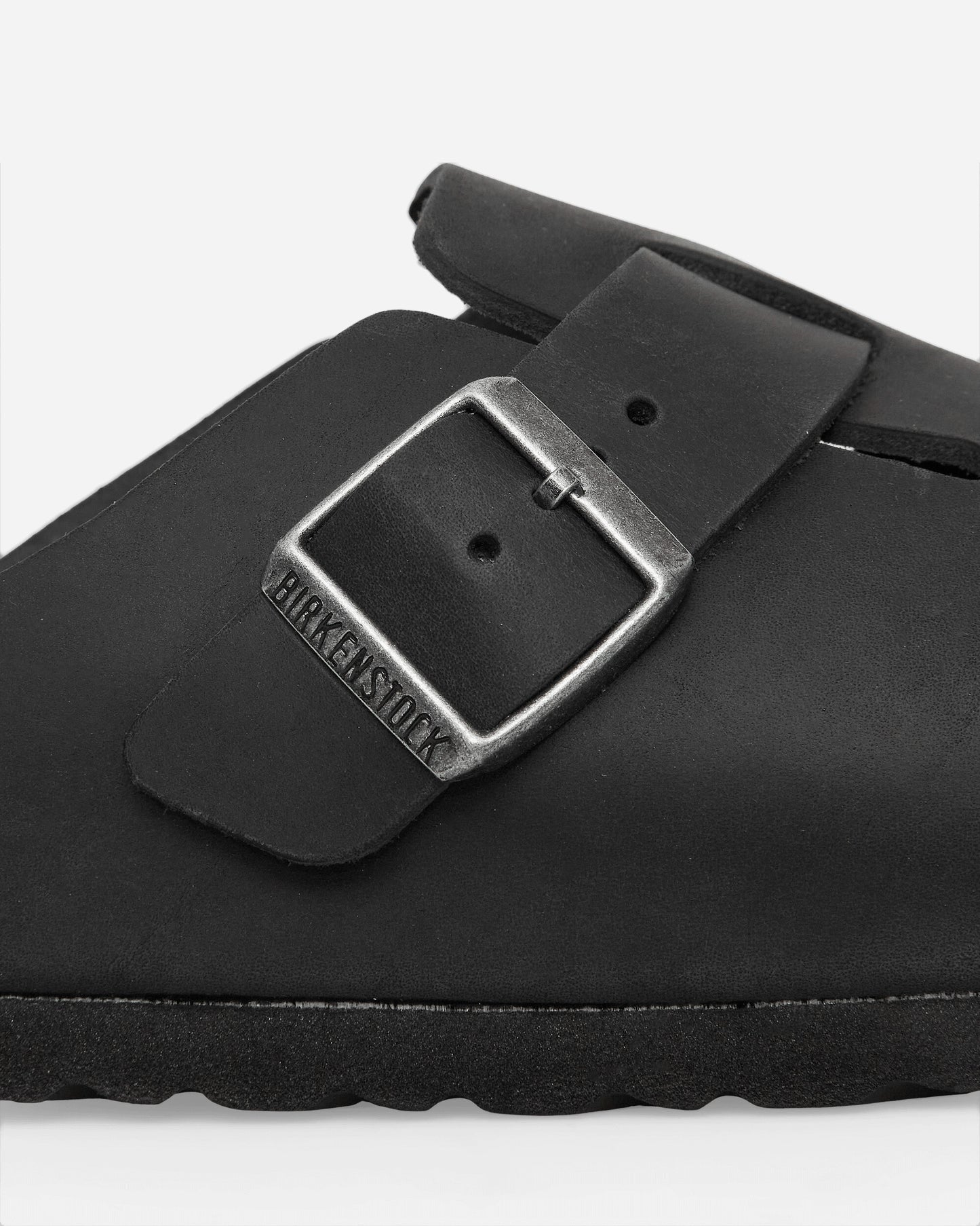 Birkenstock Boston Oiled Leather Black Sandals and Slides Sandals and Mules 059463