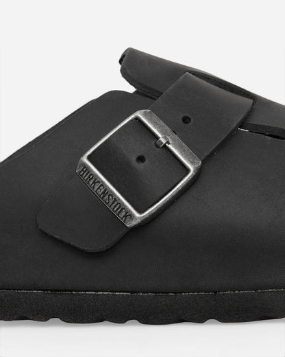 Birkenstock Boston Oiled Leather Black Sandals and Slides Sandals and Mules 059463