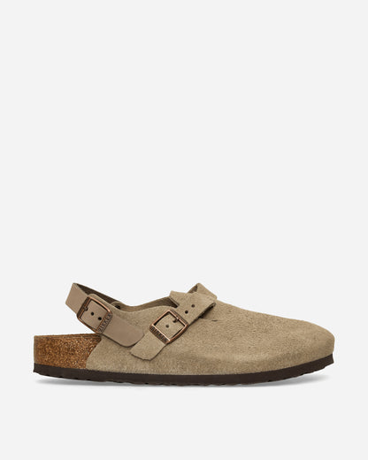 Birkenstock Tokio Suede Leather Taupe Sandals and Slides Sandals and Mules 1028323