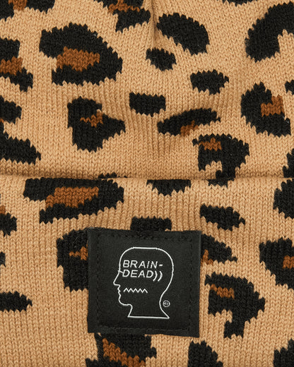 Brain Dead Logohead Beanie Leopard Hats Beanies BDP25H040043 LEO