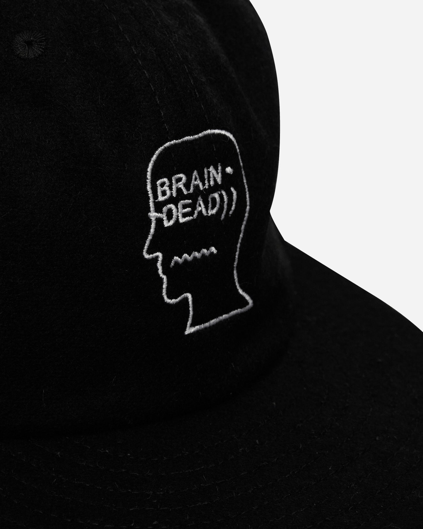 Brain Dead Flannel Classic Logohead 6 Panel Hat Black Hats Bucket F25HO1004631 Black