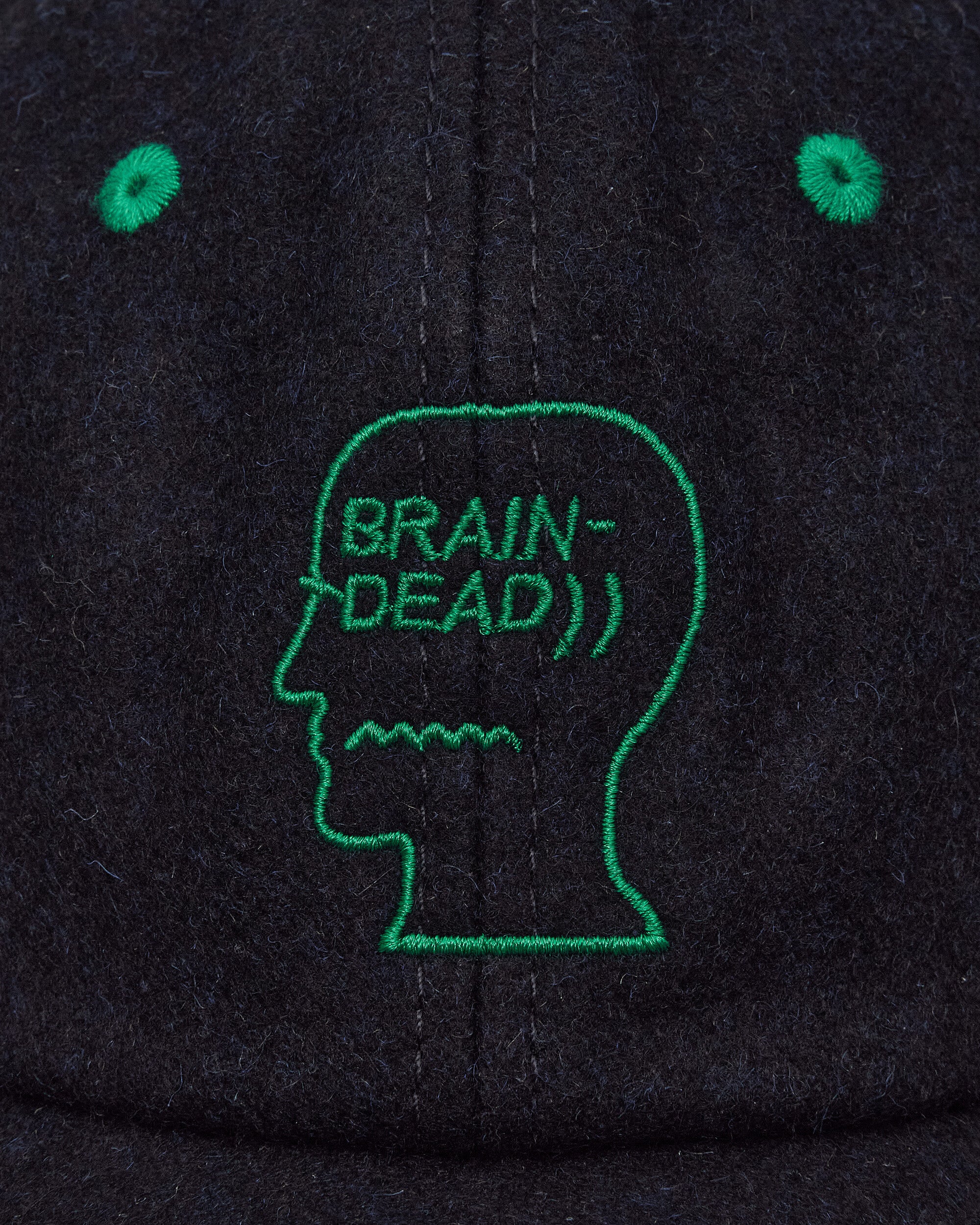 Brain Dead Batwing Logohead Flannel Hat Navy Hats Caps BDF25HO10046 NAVY