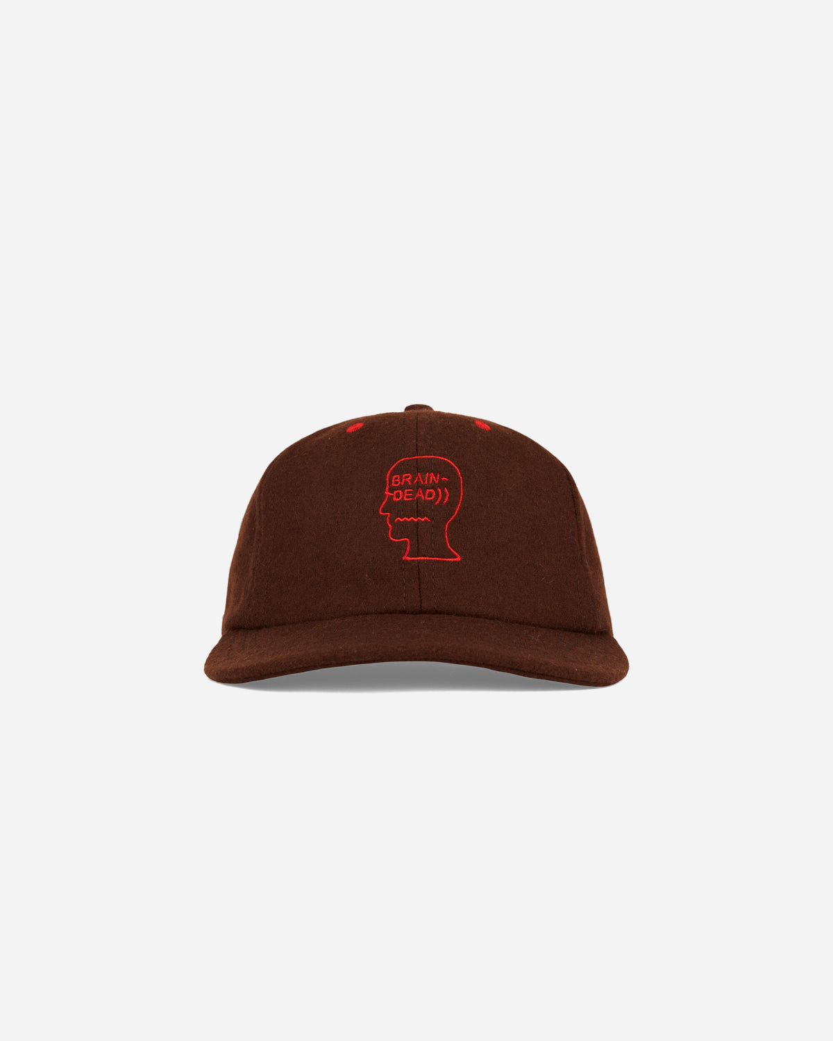 Brain Dead Flannel Logohead 6 Panel Hat Brown Brown Hats Caps W24H01004729 BRN
