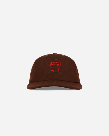 Brain Dead Flannel Logohead 6 Panel Hat Brown Brown Hats Caps W24H01004729 BRN