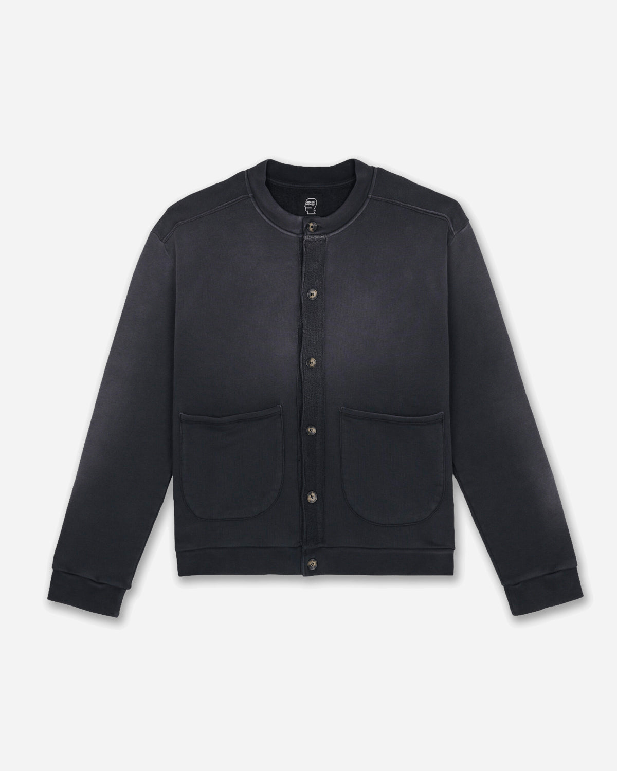 Brain Dead Pigment Dyed French Terry Cardigan Washed Black Washed Black Knitwears Cardigans F26T36005213 WBK