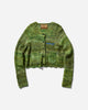 Brain Dead Wmns Isa Scalloped Cardigan Green Multi Knitwears Cardigans T17003932 GMU
