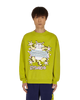 Brain Dead Relaxed Cat Crewneck Olive Sweatshirts Crewneck BDF21T10001950 GR04