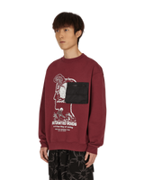 Brain Dead Saturated Voids Vintage Wash Burgundy Sweatshirts Crewneck BDF21T10002098 RD05