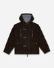 Brain Dead Flocked Denim Fireman Jacket Brown Brown Coats and Jackets Denim Jackets F26O06005444 BRN
