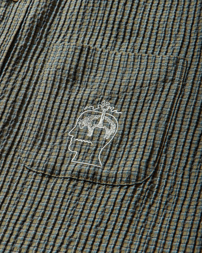 Brain Dead Bbc Check Oxford Button Up Shirt Green Shirts Longsleeve Shirt F25T24O04604 Green