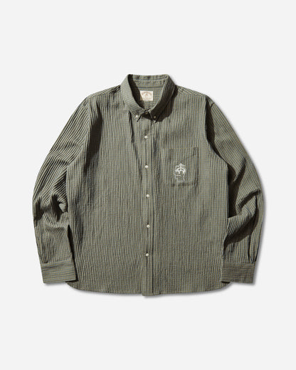 Brain Dead Bbc Check Oxford Button Up Shirt Green Shirts Longsleeve Shirt F25T24O04604 Green