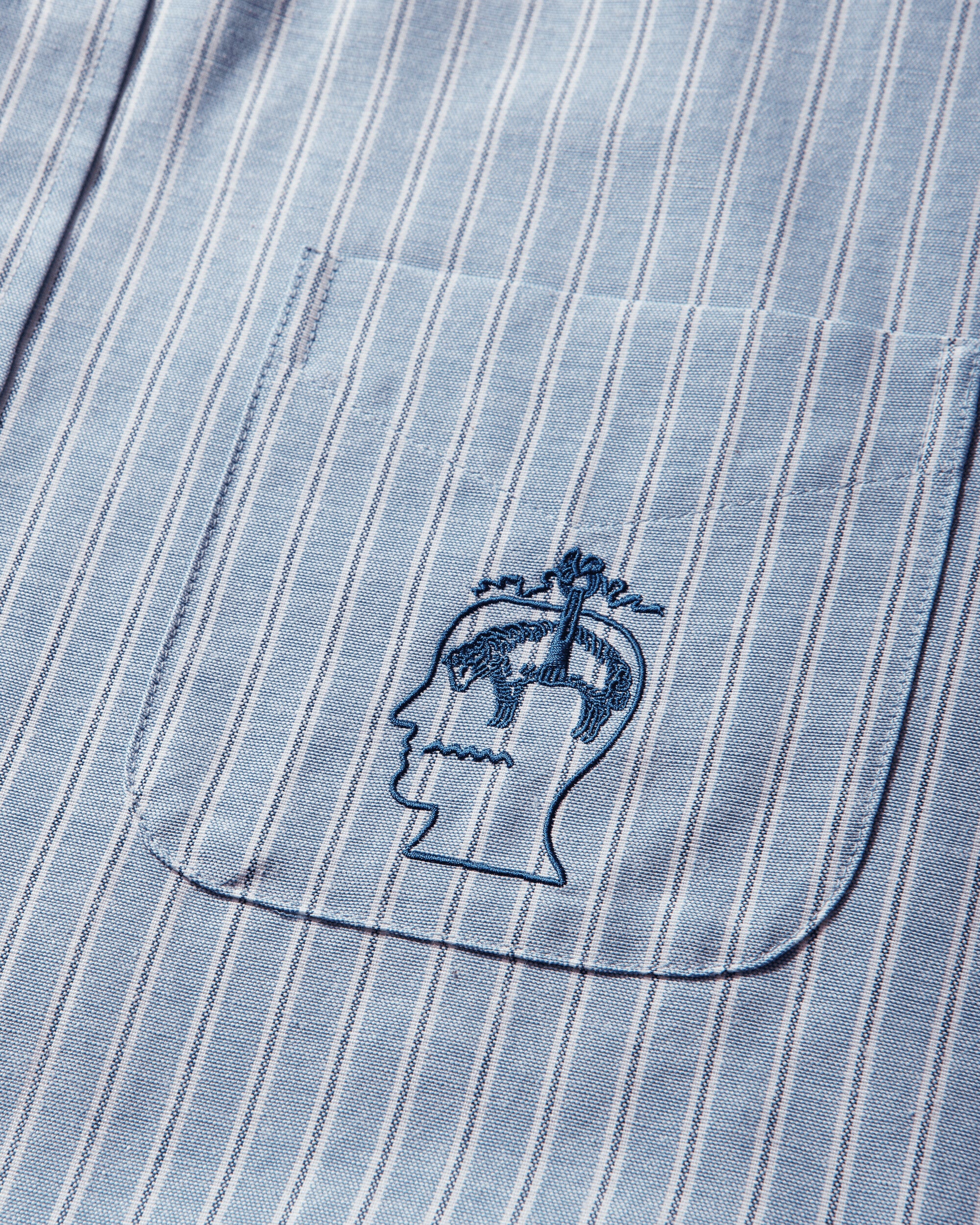 Brain Dead Bbc Organic Panel Oxford Button Up Lt Blue Shirts Longsleeve Shirt F25T24O04603 Blue