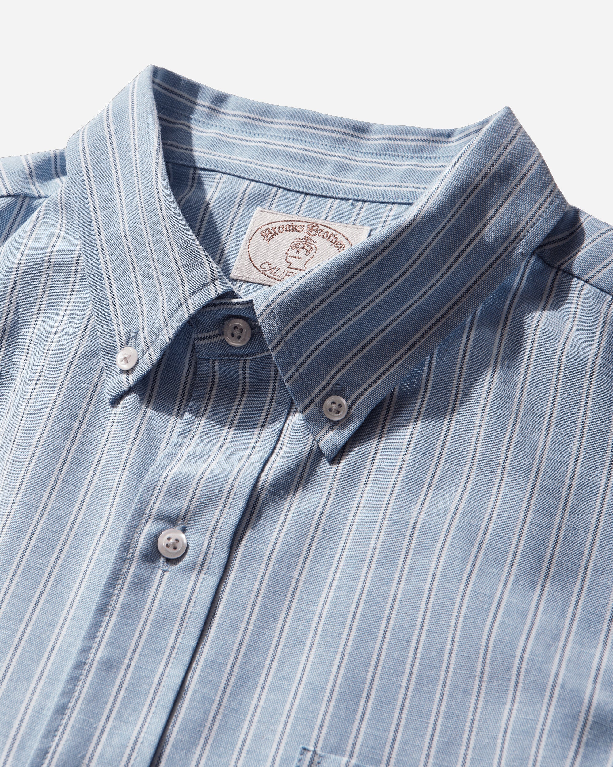 Brain Dead Bbc Organic Panel Oxford Button Up Lt Blue Shirts Longsleeve Shirt F25T24O04603 Blue