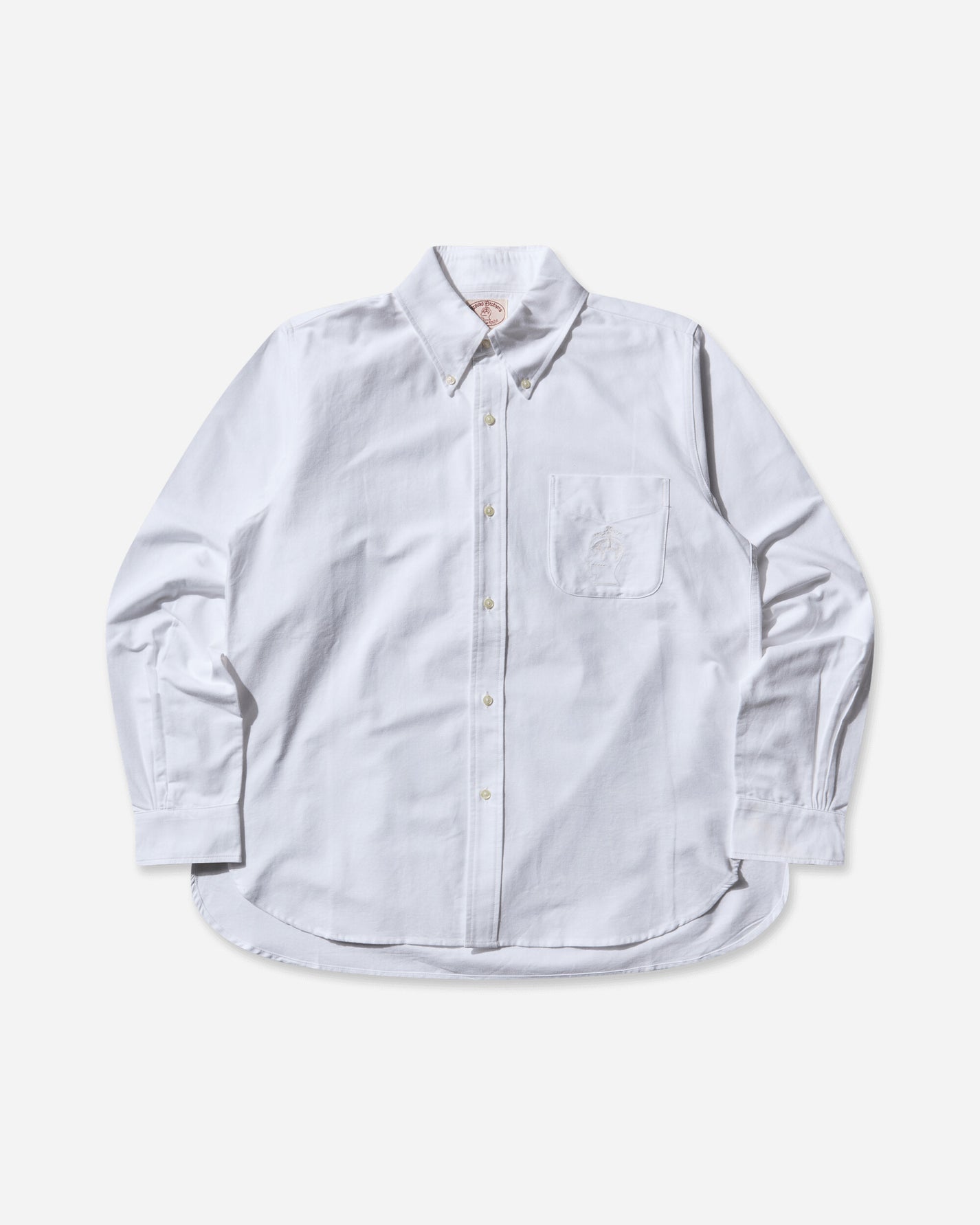 Brain Dead Brooks Brothers Selvedge Oxford Button Up White Shirts Longsleeve Shirt BDB24T240041 WHT