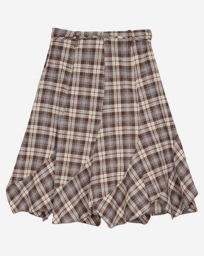 Brain Dead Wmns Twisted Panel Skirt Clouded Plaid Multi Skirts Midi W25B32005136 MULTI