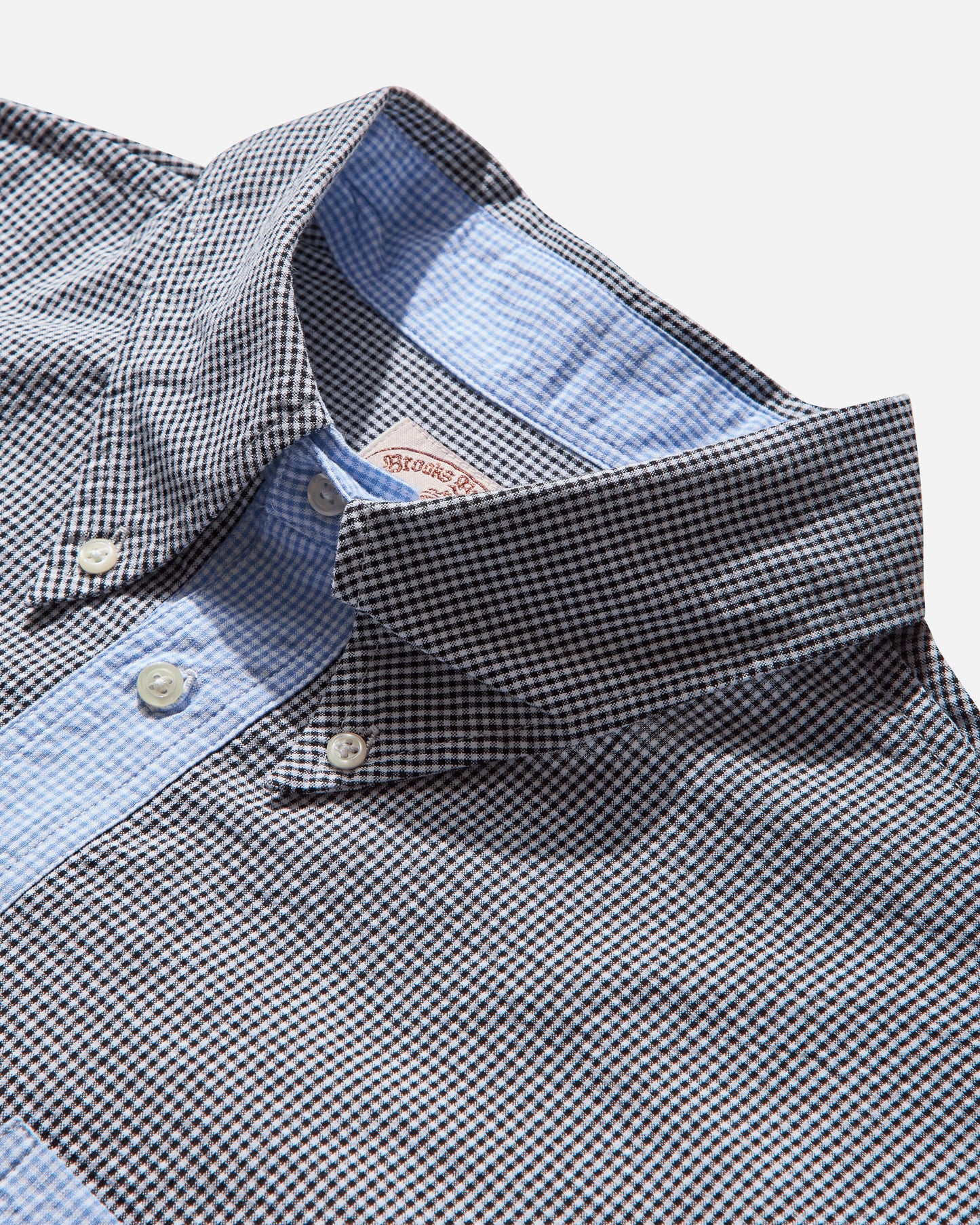 Brain Dead Brooks Brothers Reverse French Seam Pullover Shirt Black/Multi Shirts Shortsleeve Shirt BDS25T11O041 BLMU