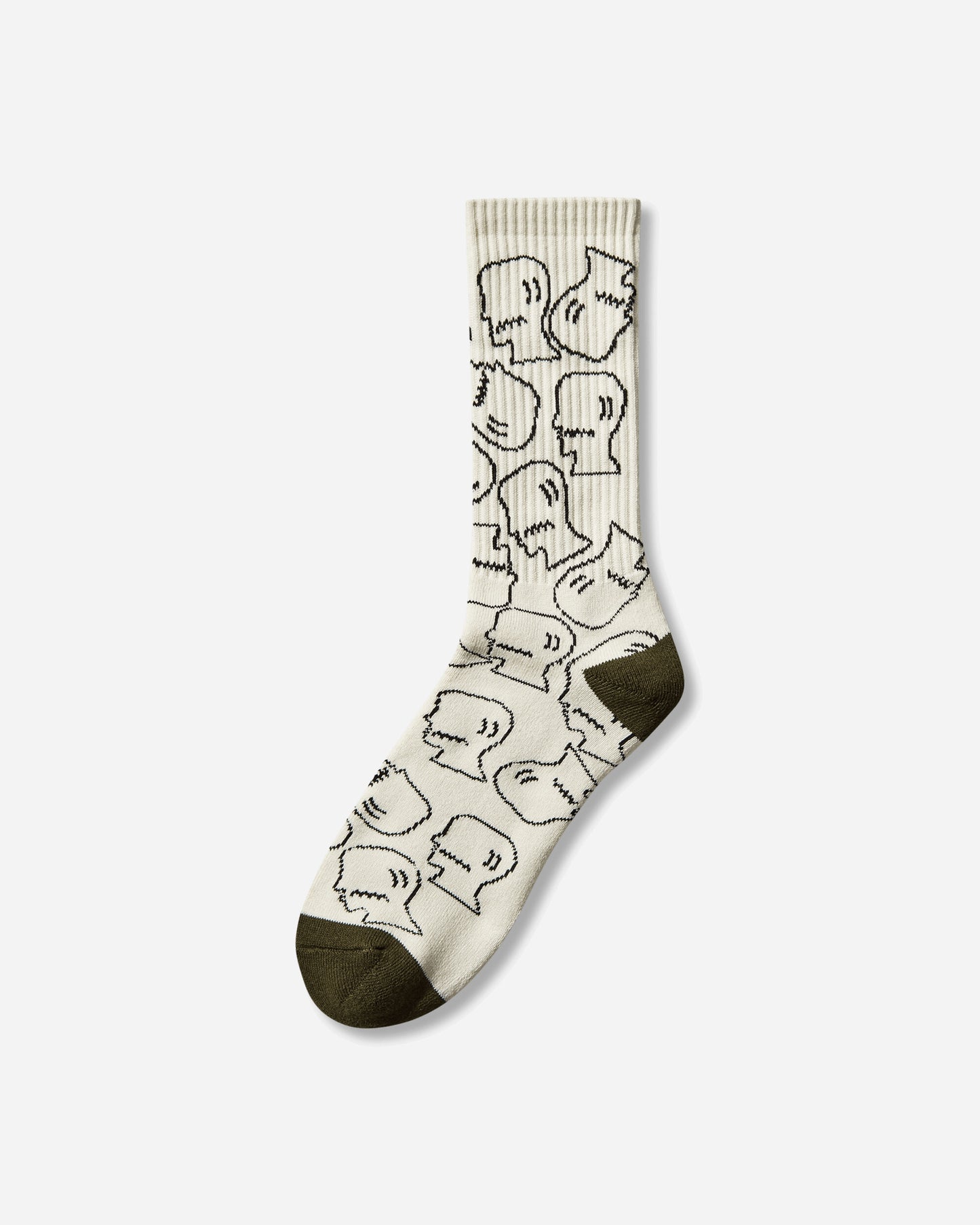 Brain Dead Logohead Crew Socks Cream Underwear Socks F25AO9004583 Beige