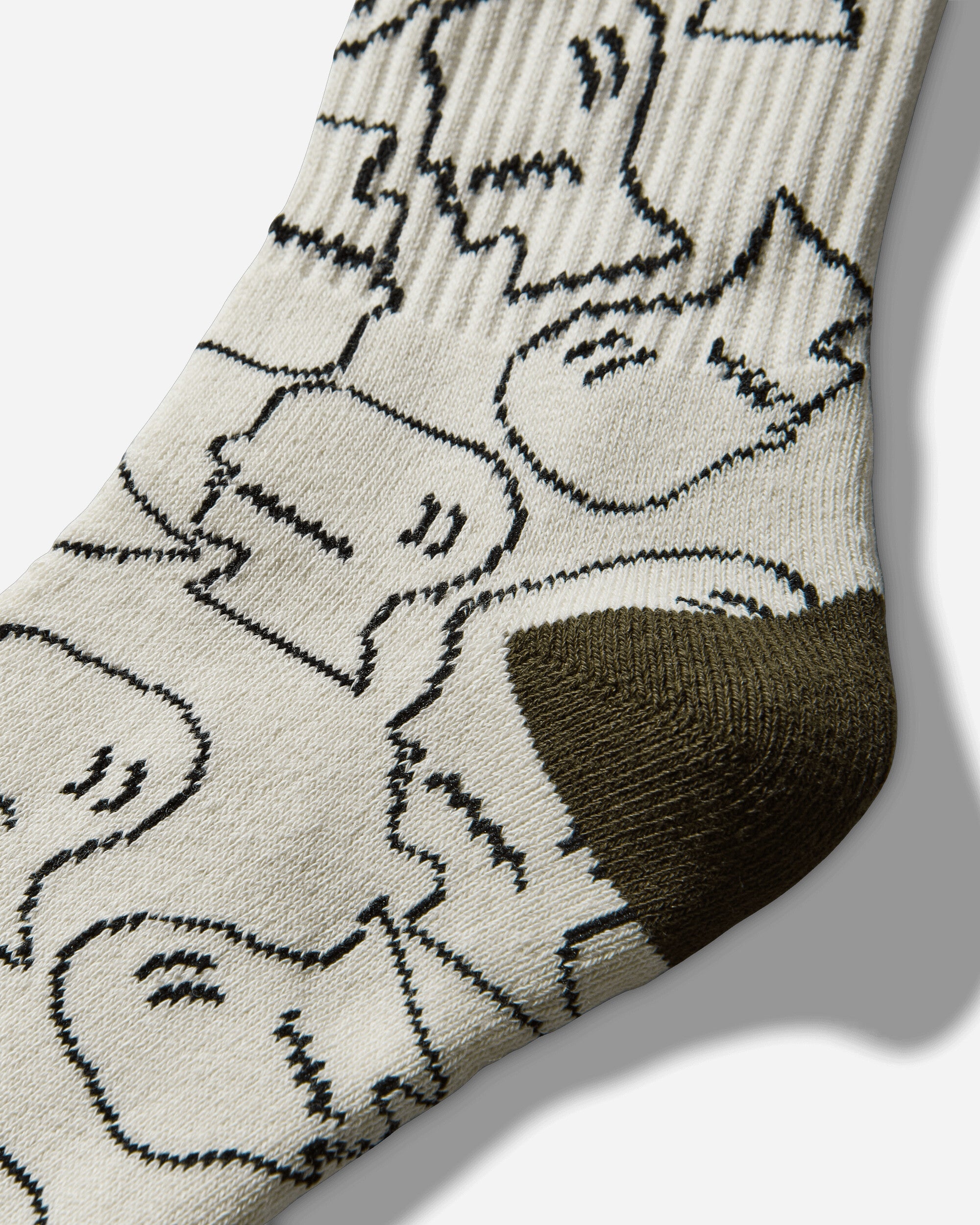 Brain Dead Logohead Crew Socks Cream Underwear Socks F25AO9004583 Beige