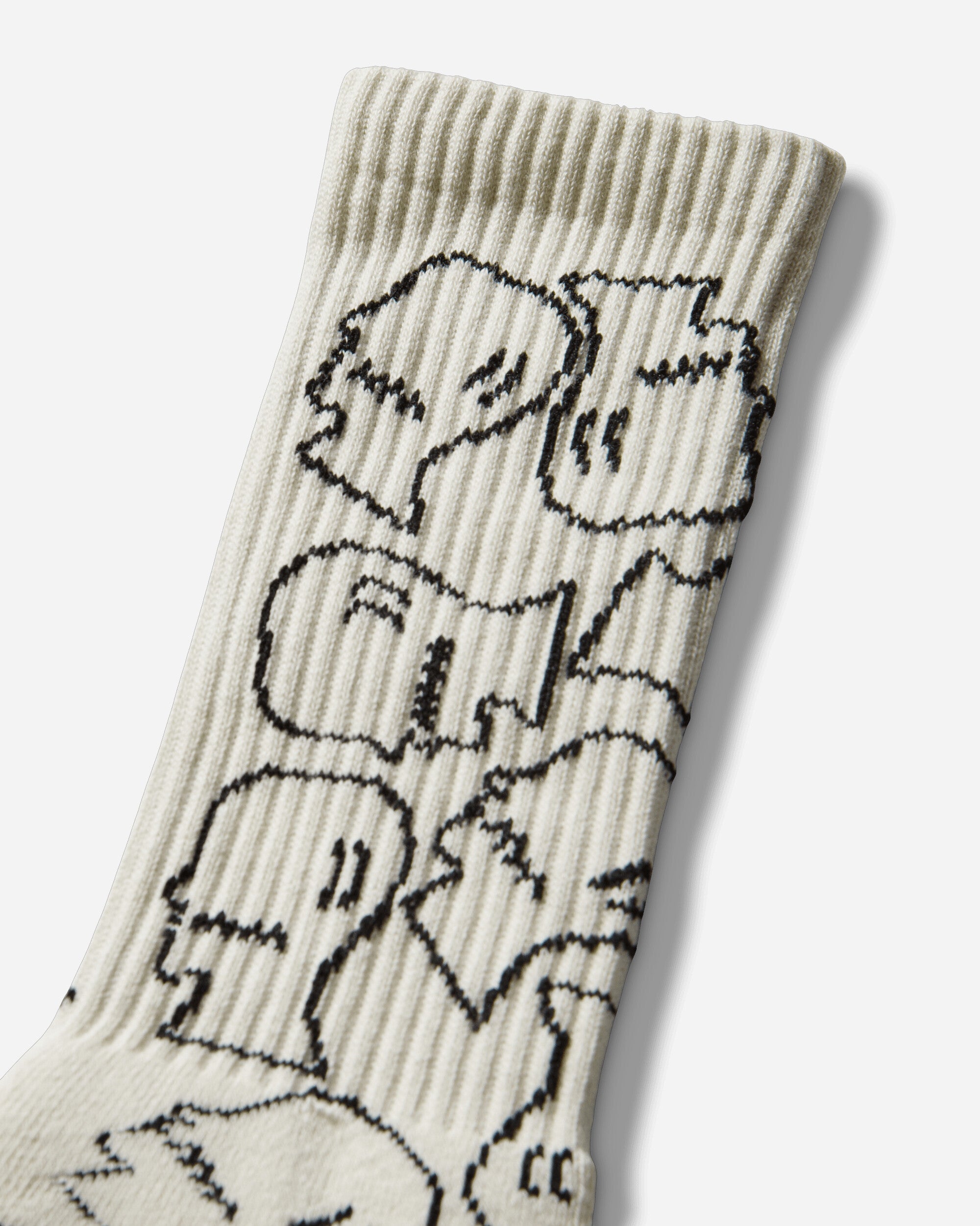 Brain Dead Logohead Crew Socks Cream Underwear Socks F25AO9004583 Beige