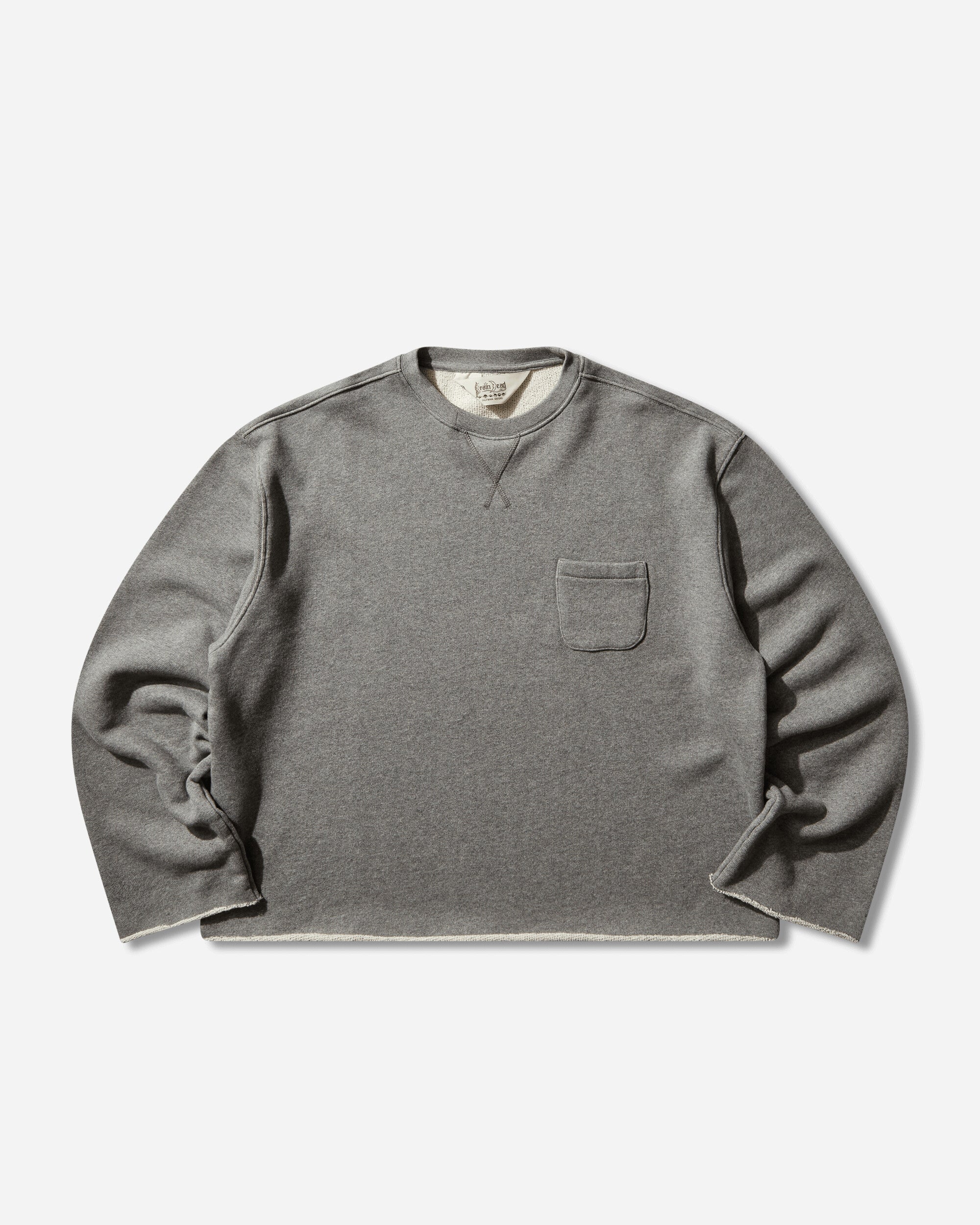 Brain Dead Boxy French Terry Sweatshirt Heather Grey Knitwears Sweaters P26O12004831 Grey