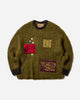 Brain Dead Future Vision Boxy Knit Sweater Olive Knitwears Sweaters BDF25O12O045 OLV