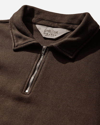Brain Dead Half Zip Collared Sweatshirt Brown Knitwears Sweaters P26O19004826 Brown